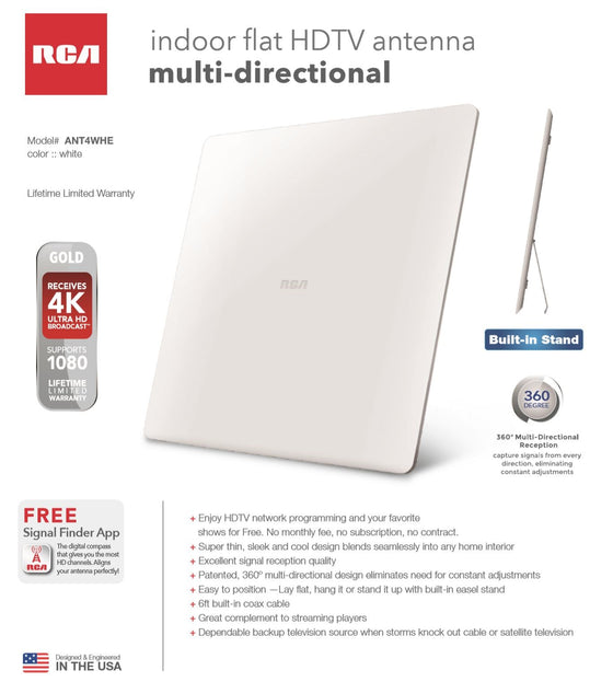 Indoor Flat HDTV Multi-directional Antenna